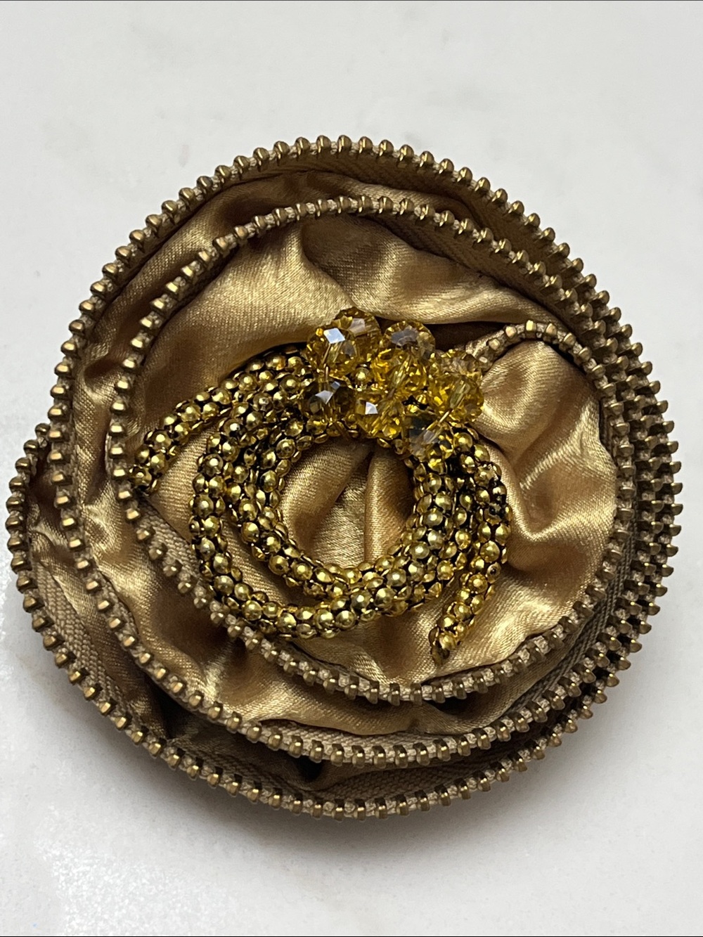 Gold Flower Clip On
Brooch